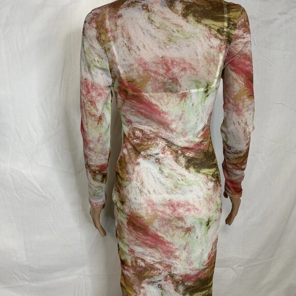 Blanc Clothing Long‑Sleeve Shimmer Mesh Dress – Multicolor – Size M – NWT - Picture 7 of 13